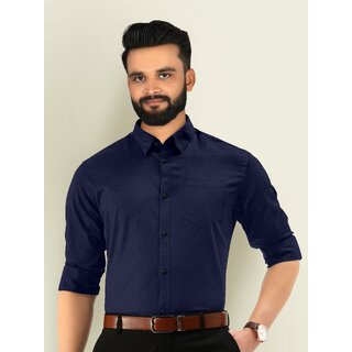                       Baleshwar Men Navy Solid Formal Shirt (Pack of 1 )                                              