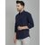 Baleshwar Men Dark Blue Solid Regular Fit Casual Shirt