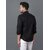 Baleshwar Men Black Solid Slim Fit Casual Shirt