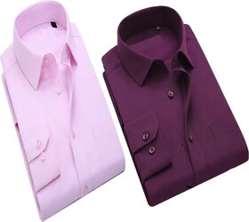 Baleshwar Men Multicolor Solid Casual Shirt (Pack of 2)