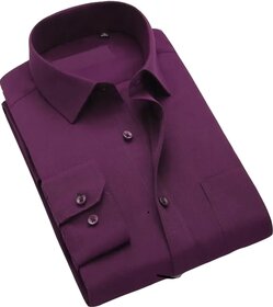 Baleshwar Men Purple Solid Formal Shirt (Pack of 2)