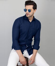 Baleshwar Men Blue Solid Casual Shirt (Pack of 2)