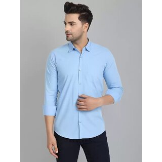                       Baleshwar Men Blue Solid Slim Fit Casual Shirt                                              