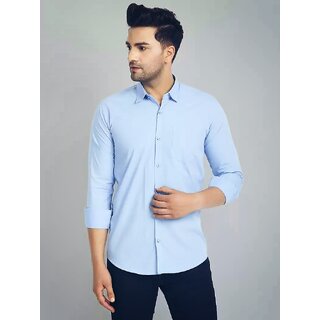                       Baleshwar Men Sky Blue Solid Formal Shirt (Pack of 1 )                                              