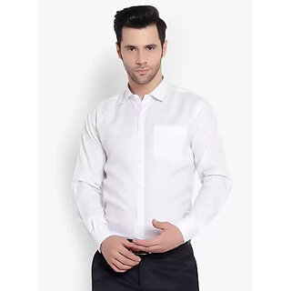                       Baleshwar Men White Solid Regular Fit Casual Shirt                                              