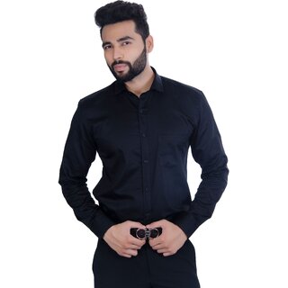                       Baleshwar Men Black Solid Formal Shirt (Pack of 2 )                                              