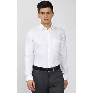                       Baleshwar Men White Solid Casual Shirt (Pack of 1)                                              