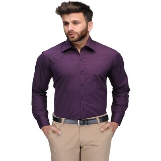                       Baleshwar Men Purple Solid Formal Shirt (Pack of 1)                                              