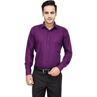 Baleshwar Men Purple Solid Formal Shirt (Pack of 2)