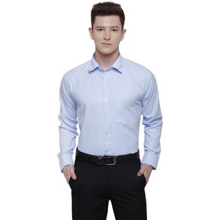 Baleshwar Men Sky Blue' Solid Formal Shirt (Pack of 2)
