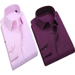                       Baleshwar Men Multicolor Solid Casual Shirt (Pack of 2)                                              