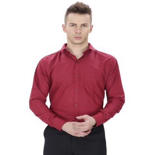                       Baleshwar Men Maroon Solid Formal Shirt (Pack of 2)                                              