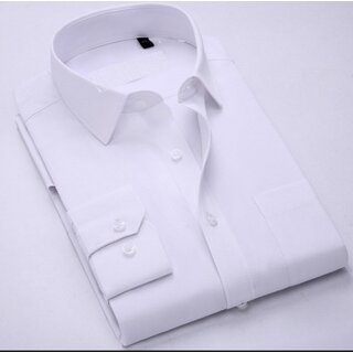                       Baleshwar Men White Solid Formal Shirt (Pack of 2)                                              
