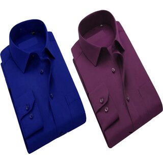                       Baleshwar Men Multicolor Solid Casual Shirt (Pack of 2)                                              