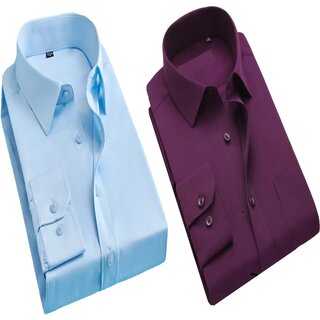                      Baleshwar Men Multicolor Solid Casual Shirt (Pack of 2)                                              