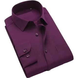                       Baleshwar Men Purple Solid Formal Shirt (Pack of 2)                                              