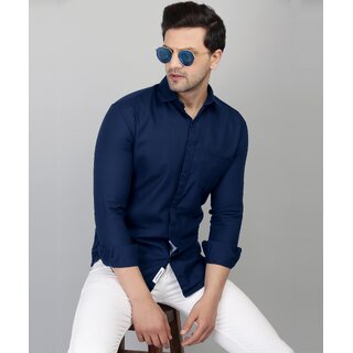Baleshwar Men Blue Solid Casual Shirt (Pack of 2)