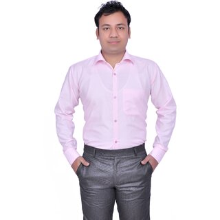                       Baleshwar Men Pink Solid Casual Shirt (Pack of 1)                                              
