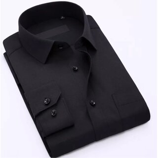                       Baleshwar Men Black Solid Formal Shirt (Pack of 1)                                              