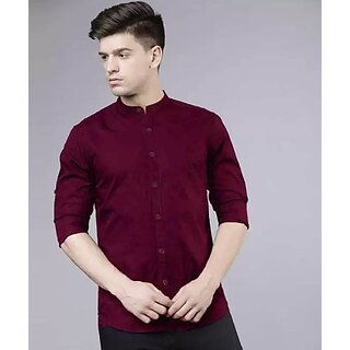                       Baleshwar Men Maroon Solid Formal Shirt (Pack of 2)                                              