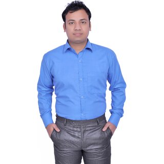                       Baleshwar Men Blue Solid Formal Shirt (Pack of 2)                                              