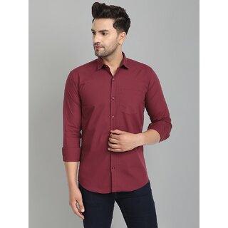                       Baleshwar Mens Maroon Regular Fit Casual Shirt (Pack of 1)                                              