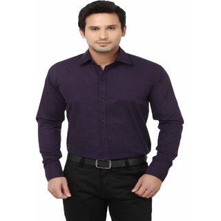                       Baleshwar Men Purple Solid Casual Shirt (Pack of 1)                                              