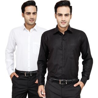                       Baleshwar Men Multicolor Solid Formal Shirt (Pack of 2)                                              