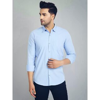                       Baleshwar Mens Light Blue Regular Fit Casual Shirt (Pack of 1)                                              