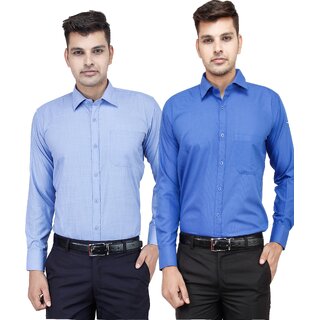                       Baleshwar Men Multicolor Solid Formal Shirt (Pack of 2)                                              