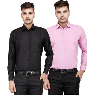                       Baleshwar Men Multicolor Solid Formal Shirt (Pack of 2)                                              