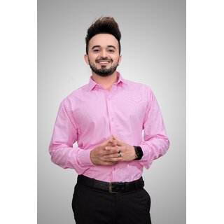                       Baleshwar Mens Pink Regular Fit Formal Shirt (Pack of 1)                                              