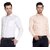 Baleshwar Mens White Slim Fit Formal Shirt (Pack of 2)