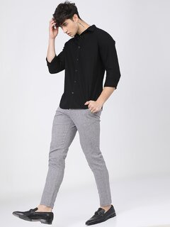 Baleshwar Mens Black Slim Fit Casual Shirt (Pack of 1)