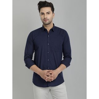                       Baleshwar Mens Dark Blue Regular Fit Casual Shirt (Pack of 1)                                              