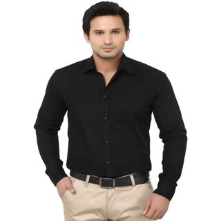 Baleshwar Men Black Solid Formal Shirt (Pack of 2)