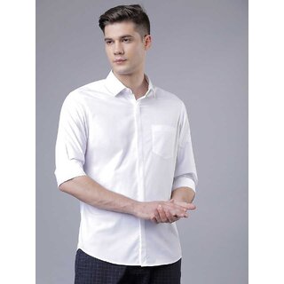                       Baleshwar Mens White Regular Fit Casual Shirt (Pack of 1)                                              