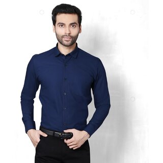                       Baleshwar Mens Dark Blue Regular Fit Formal Shirt (Pack of 1)                                              
