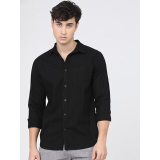 Baleshwar Mens Black Slim Fit Casual Shirt (Pack of 1)