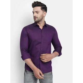                       Baleshwar Mens Purple Slim Fit Casual Shirt (Pack of 1)                                              