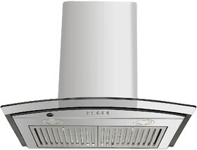 Ruwa 60cm 1100m3/hr Stainless Steel Kitchen Chimney Model: Dove SS (Features Push Controls, Stainless Steel Baffle Filter, 3watts led Lights with Plastic Oil cup)with installation Kit