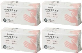 Smart Angel Japan 2 Ply Hand Towel, Tissue Box, 200 Pulls Each, Size 225223mm, Pack of 4
