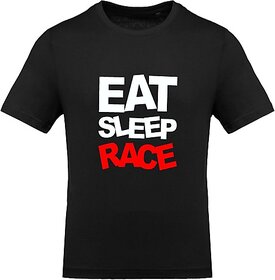 Fastbend Mens Black Printed Cotton Blend Round Neck T-Shirt