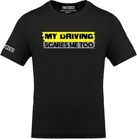 FastB Men Typography Round Neck Black T-Shirt