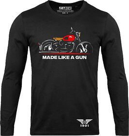 FastB Men Graphic Print Round Neck Black T-Shirt
