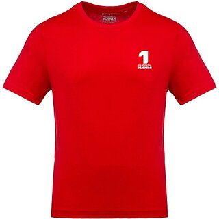                       RusselMania Men Printed Round Neck Red T-Shirt                                              