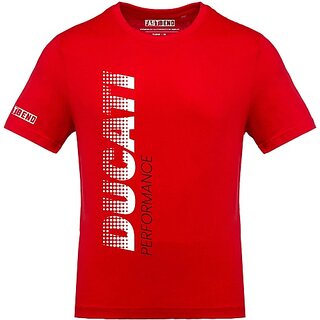                       FastB Men Printed Round Neck White T-Shirt                                              