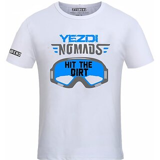 Stylish Men FastB Men Typography Round Neck White T-Shirt 2025 at ShopCircuit | ONDC