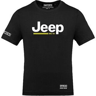 Top Men FastB Men Typography Round Neck Black T-Shirt 2025 at ShopCircuit | ONDC