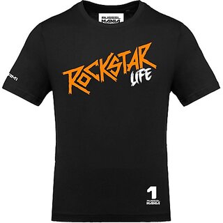 Exclusive Men FastB Men Typography Round Neck Black T-Shirt 2025 at ShopCircuit | ONDC